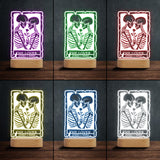 The Lover Romantic Skeletons - Personalized Couple Shaped Plaque Light Base