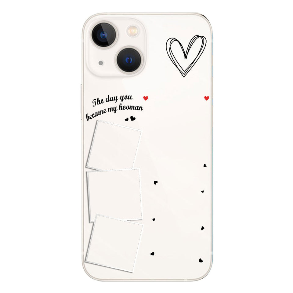The Day You Became My Hooman Dog Cat Pet Lover Custom Photos And Calendar - Personalized Dog Clear Phone Case