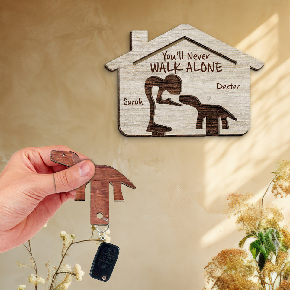 You'll Never Walk Alone - Personalized Dog Key Holder