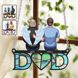 Dad We Love You - Personalized Memorial Window Hanging Suncatcher Ornament