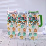 Summer Vibes - Personalized Sea Lover Tumbler With Handle