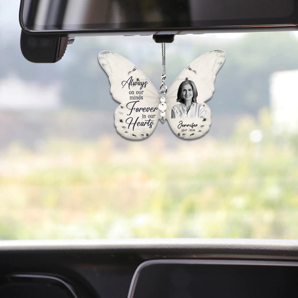 Je te garde dans mon cœur - Ornement de voiture commémoratif personnalisé