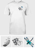 Memorial Butterfly Dragonfly Heaven Feather - Personalized Memorial Embroidered T-shirt