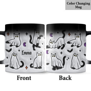 Halloween Ghost Cats - Personalized Black Cat Mug