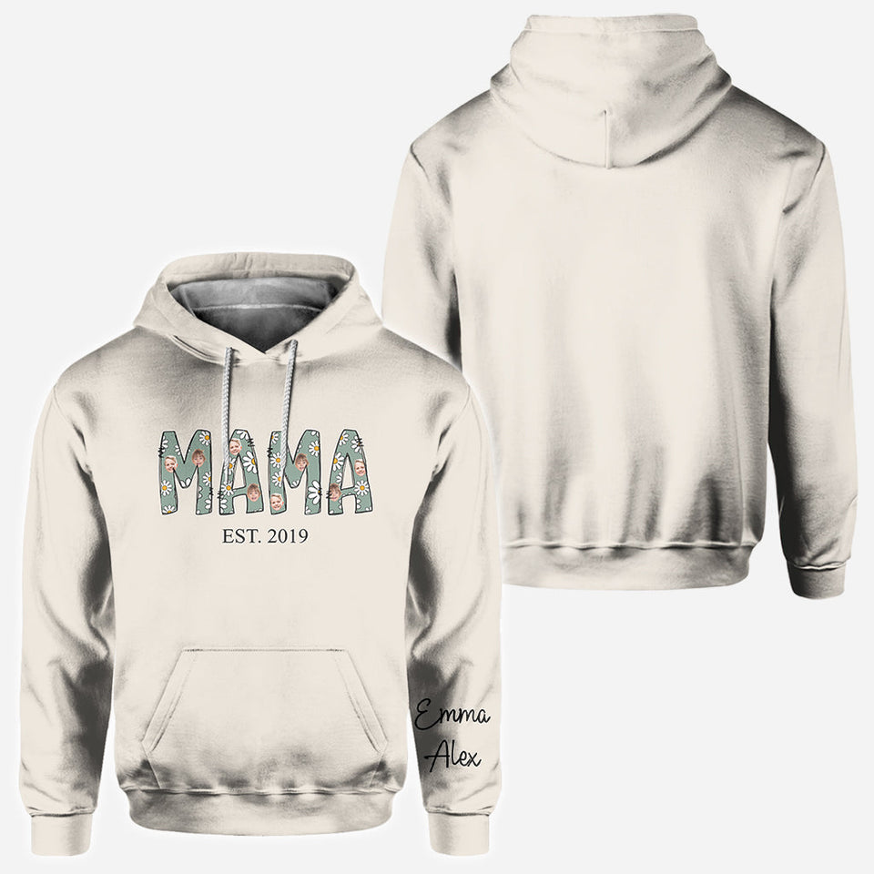 Mama Est. Photo Face Custom Daisy - Personalized Mother All Over Shirt
