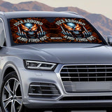 F Around And Find Out Fire Skeleton - Personalized Skull Car Sunshade