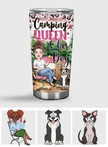 Glamping Queen & Her Dogs/ Cats... - Personalized Camping Tumbler