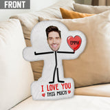 I Love You This Much Custom Photo Keychain For Couples - Personalized Couple Shaped Pillow