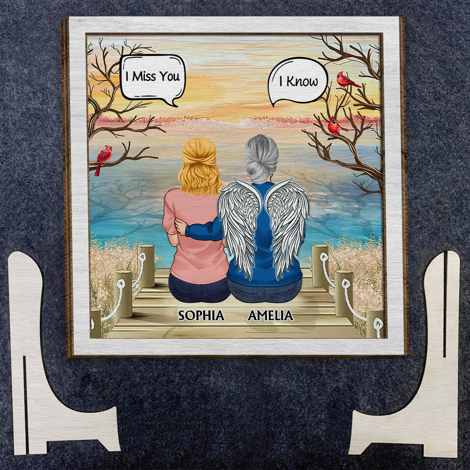 Je sais que tu me manques - Plaque commémorative personnalisée en bois double couche