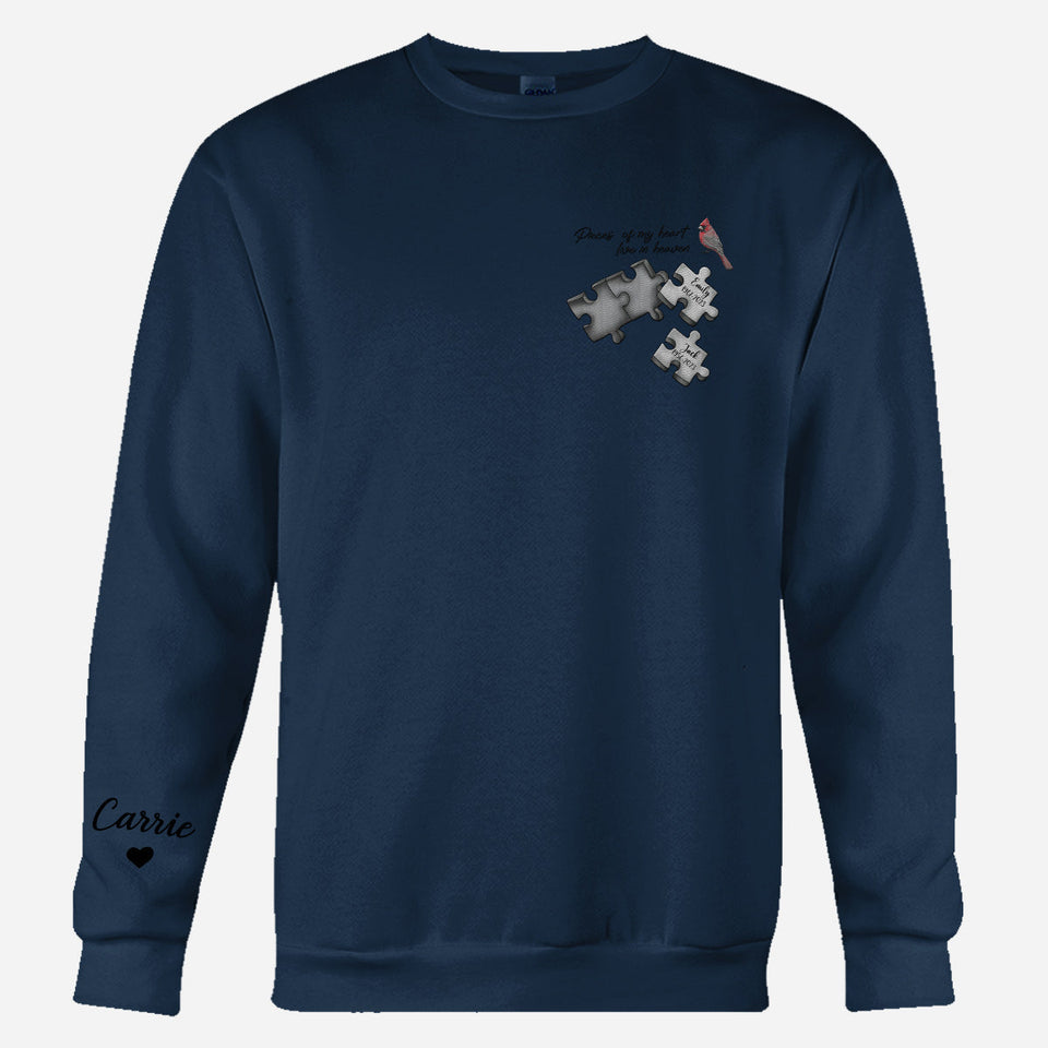 Memorial Butterfly Dragonfly Heaven Feather - Personalized Memorial Embroidered Sweater