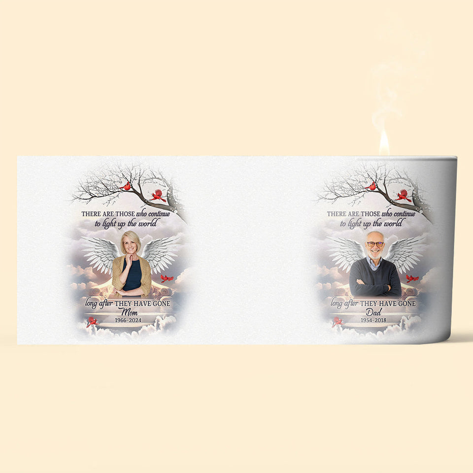 Light Up The World Sympathy Gift - Personalized Memorial Candle With Wooden Lid
