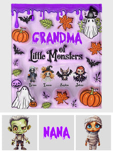Grandma Of Little Monsters Any Title - Personalized Grandma Blanket
