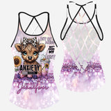 Bit Of Mess But Doing My Best - Personalized Cow Cross Tank Top