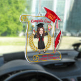 Congratulation Grad - Personalized Graduation Transparent Car Ornament