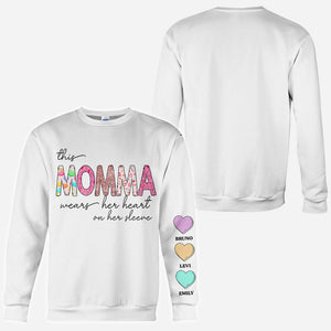 This Grandma Wears Her Heart On Her Sleeve - Personalized Grandma All Over Shirt
