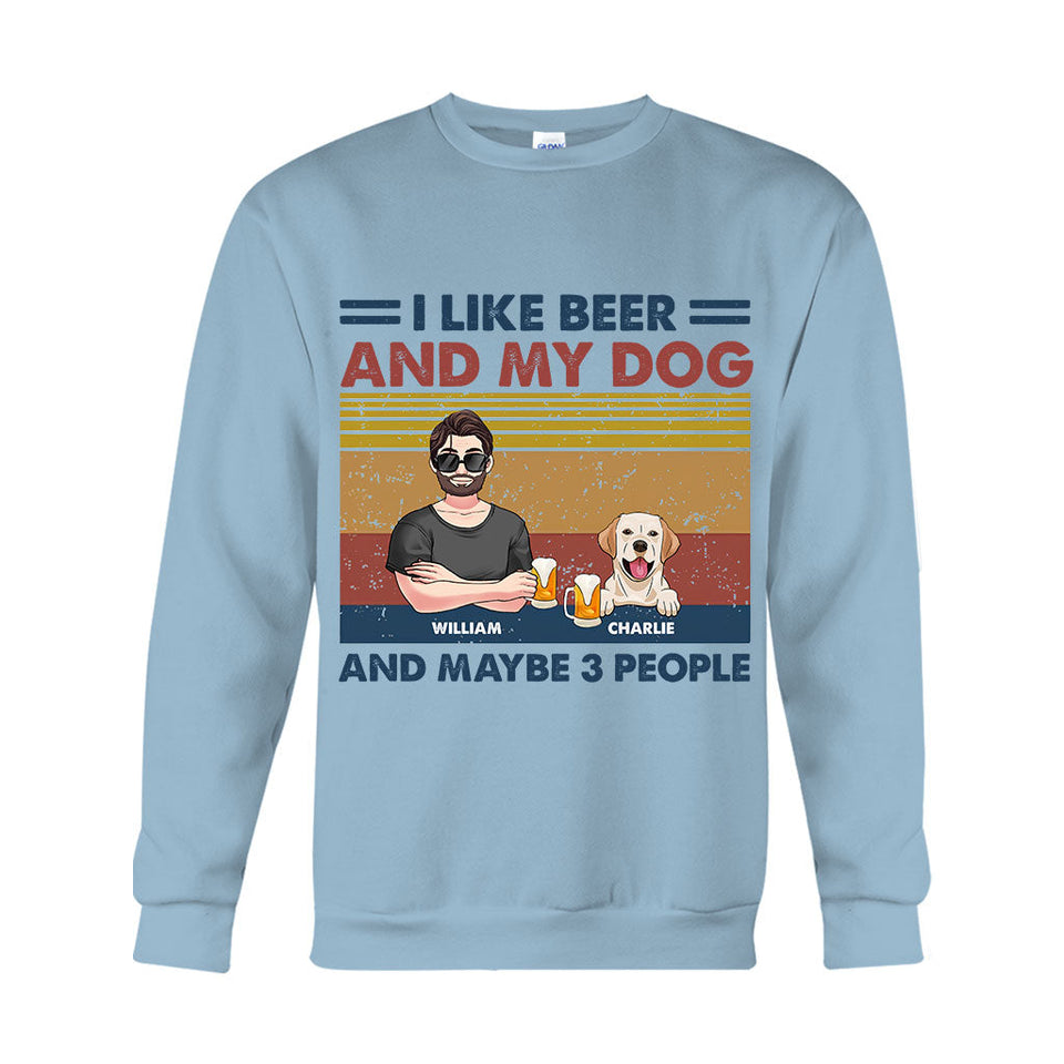 I Like Beer And My Dogs - Personalized Dog T-shirt And Hoodie