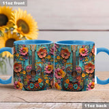 Vintage Hippie Guitar - Personalized Hippie Accent Mug