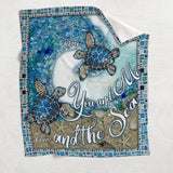 You And Me And The Beach - Personalized Couple Blanket