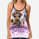 Bit Of Mess But Doing My Best - Personalized Cow Cross Tank Top