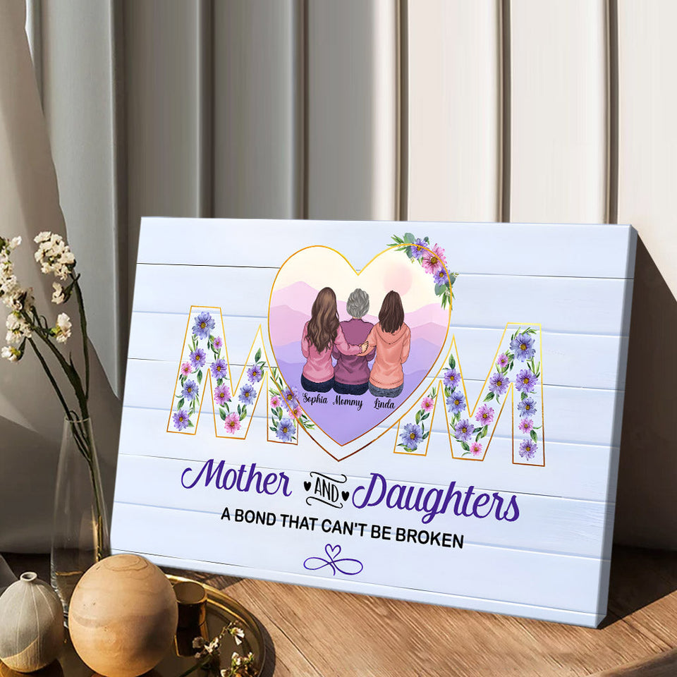 Mother And Daughters - Personalized Mother Canvas And Poster
