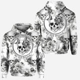 Pink Roses Skull - Personalized Skull Hoodie and Leggings