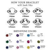 Round Pendant Bracelet With Birth Stones - Personalized Mother Round Pendant Bracelet
