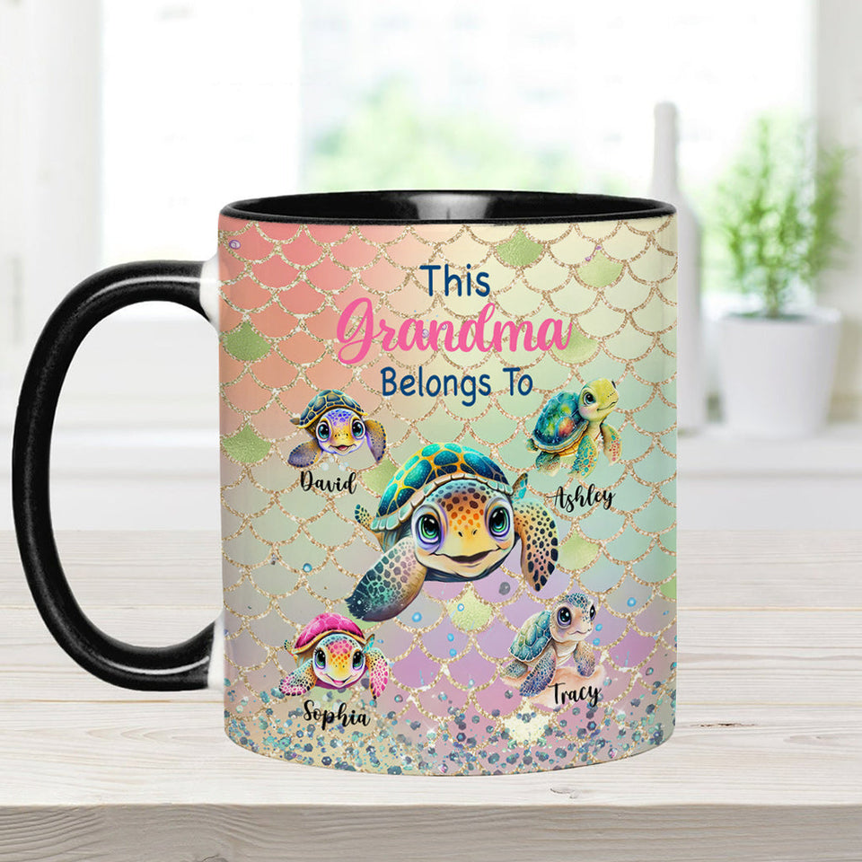 This Grandma Mom Belongs To - Personalized Grandma Accent Mug