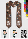 Caricature Funny Character - Personalized Graduation Graduation Stole