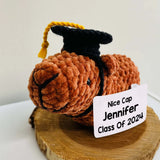 Nice Cap Graduate Capybara - Personalized Graduation Hand Knitted Figurine