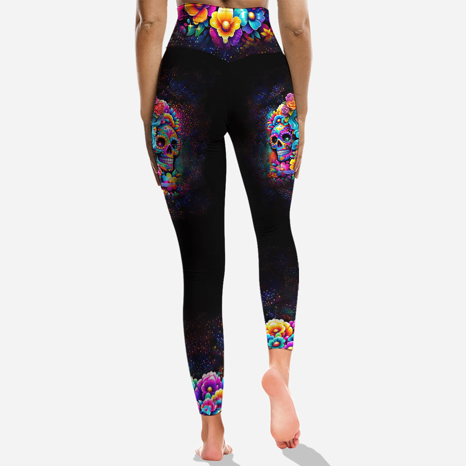 Cute Dolls La Catrina - Personalized Skull Hoodie and Leggings
