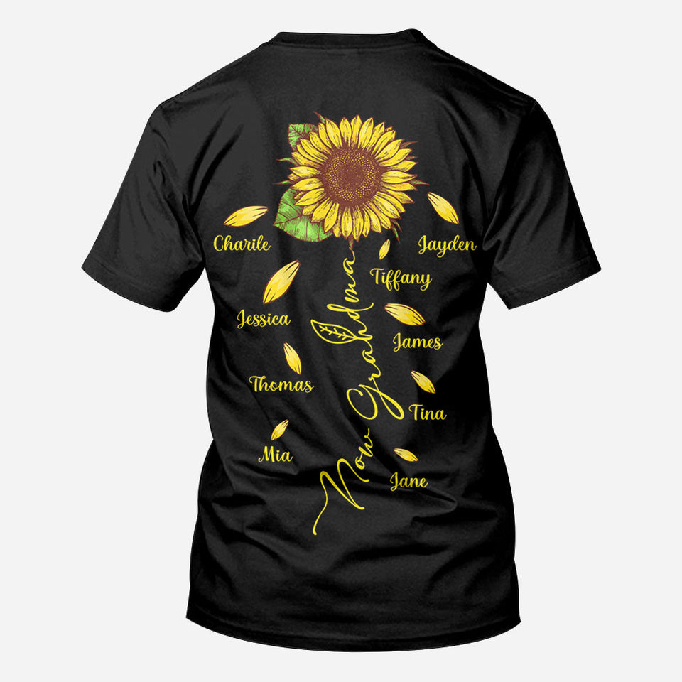 First Mother Now Grandma With Any Kid Name - Personalized Mother All Over Shirt