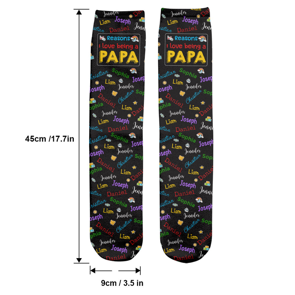 Reasons I Love Being A Grandpa - Personalized Grandpa Socks