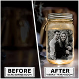 Keep The Light On - Personalized Memorial Mason Jar Light
