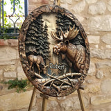 Love Hunting - Personalized Hunting Round Wood Sign