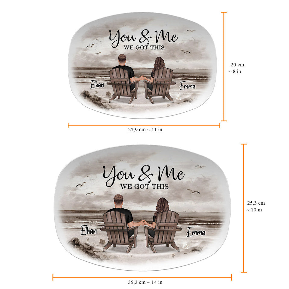 You And Me We Got This - Personalized Couple Plate