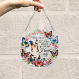 You Left A Paw Print On My Heart - Personalized Dog Window Hanging Suncatcher Ornament