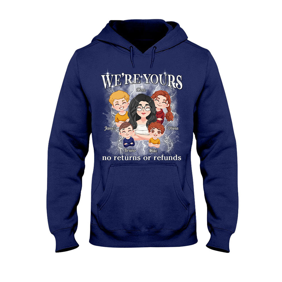 We're Yours No Returns Or Refunds Chibi Kids Bootleg Rap - Personalized Mother T-shirt And Hoodie