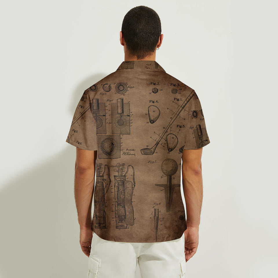 Vintage Golf Custom Name - Personalized Golf Hawaiian Shirt
