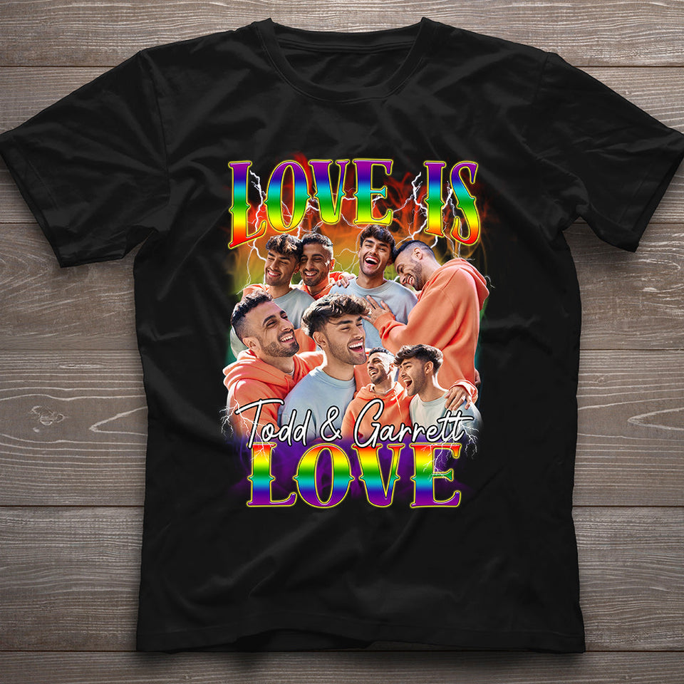 Love Is Love Bootleg Rainbow - Personalized LGBT Support T-shirt And Hoodie