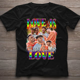 Love Is Love Bootleg Rainbow - Personalized LGBT Support T-shirt And Hoodie