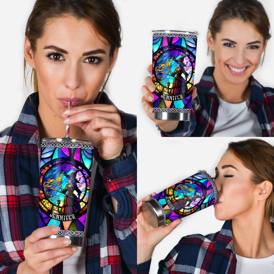 Drinkin The Moon Be Magick - Personalized Witch Tumbler