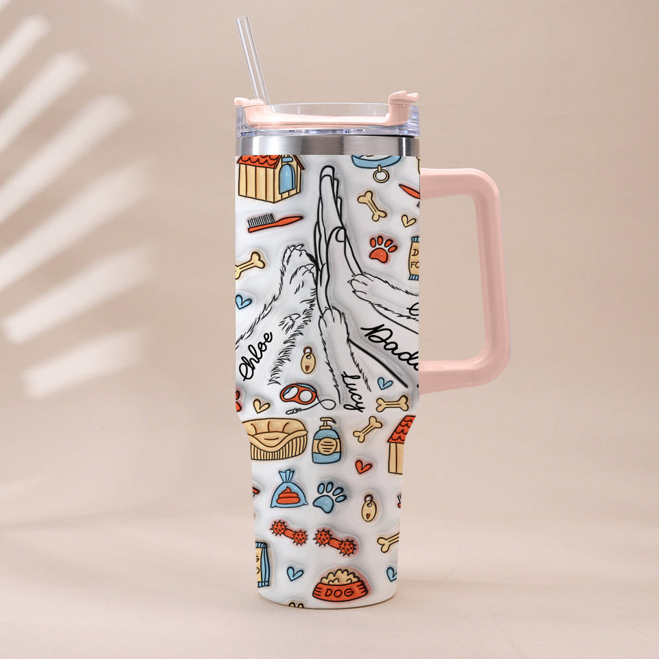 Best Dog Dad Ever - Personalized Father Tumbler With Handle