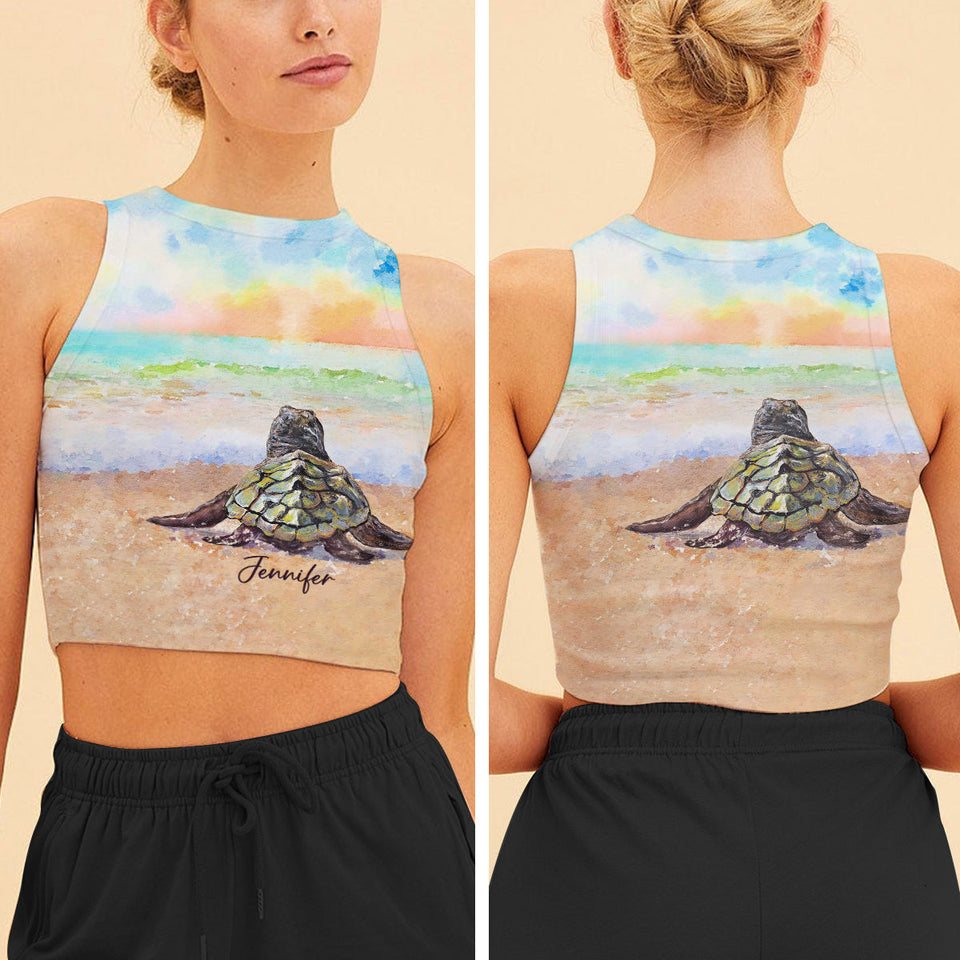 Love Turtles - Personalized Turtle Crop Tank Top