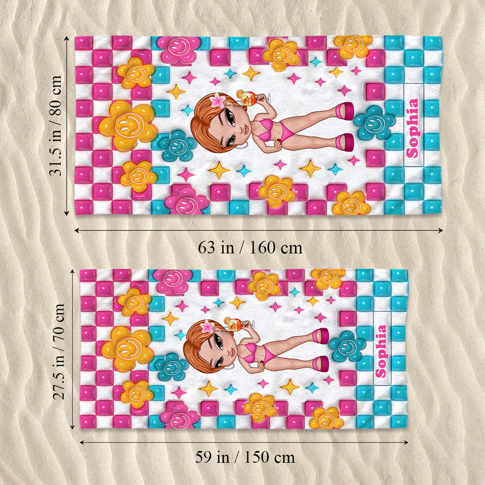 Bestie Forever - Personalized Bestie Beach Towel