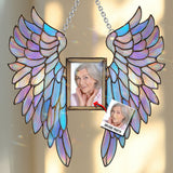 Ailes d'ange colorées - Ornement commémoratif personnalisé à suspendre à la fenêtre, attrape-soleil 