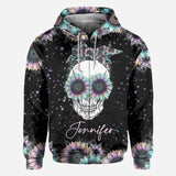 Zero F Given Pink Blue Sunflower - Personalized Skull All Over Shirt
