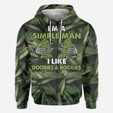 I'm A Simple Man I Like Doobies & Boobies - Personalized Weed All Over Shirt