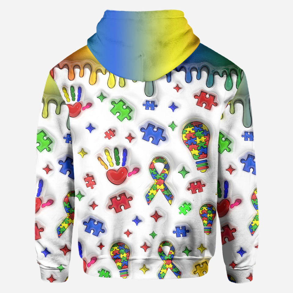 Sensibilisation à l'autisme - T-shirt personnalisé intégral de sensibilisation à l'autisme