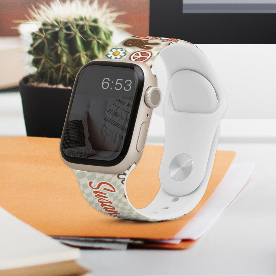 Hippie Soul Retro Multi Style - Personalized Hippie Apple Watch Band