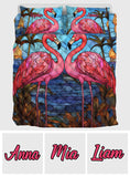 Love Flamingos - Personalized Flamingo Quilt Set